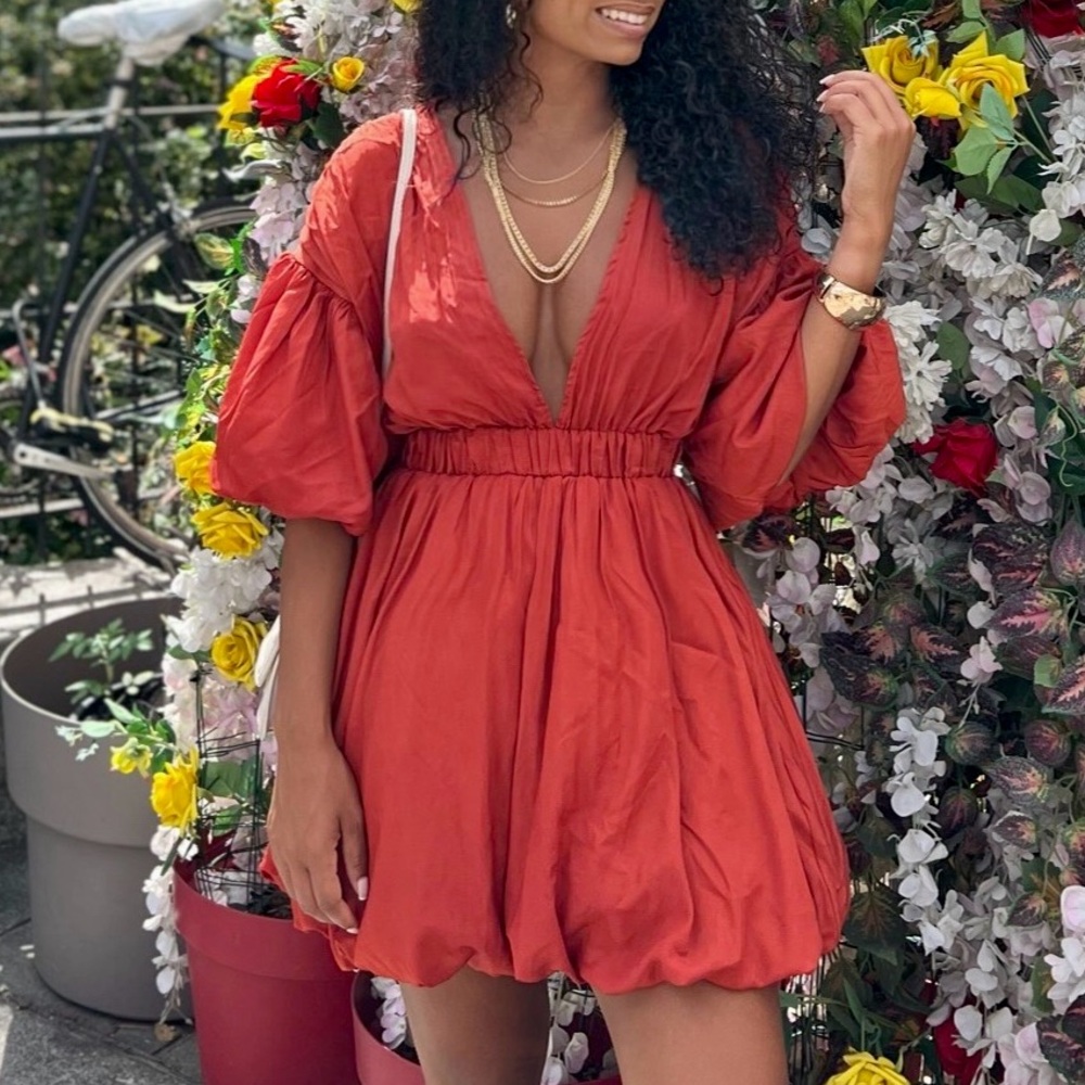 Orange mini dress